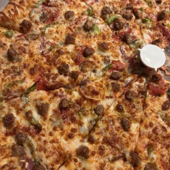 Giant Bambinos Pizza - Supreme pizza (black olives on the side) Half eaten because we were really hungry. - Pizza Near Me - Lakeside, California