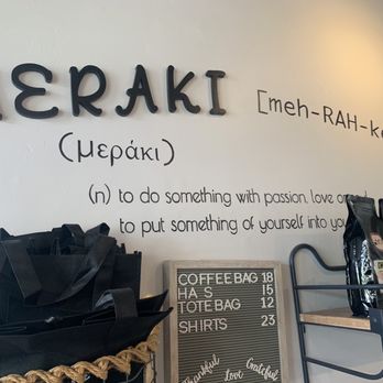 Meraki Café - Cute wall across from counter and items for sale. - Coffee & Tea Near Me - San Diego, California Meraki Café - Cute wall across from counter and items for sale. - Coffee & Tea Near Me - San Diego, California
