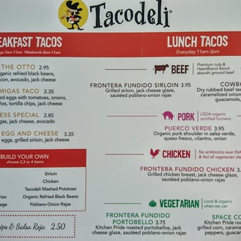Tacodeli - Menu. Mon lunch 2016-05-30 - Breakfast & Brunch Near Me - Austin, Texas Tacodeli - Menu. Mon lunch 2016-05-30 - Breakfast & Brunch Near Me - Austin, Texas