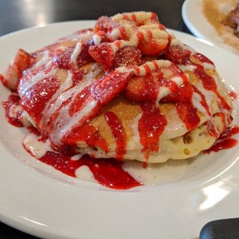 Brunch Cafe-St.Charles - Strawberry short cake pancakes - Breakfast & Brunch Near Me - St. Charles, Illinois Brunch Cafe-St.Charles - Strawberry short cake pancakes - Breakfast & Brunch Near Me - St. Charles, Illinois