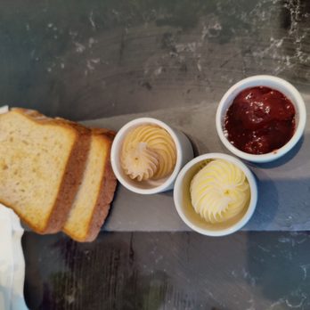 Verzenay - Toast platter with brown sugar butter regular butter and strawberry jam - Desserts Near Me - Chicago, Illinois Verzenay - Toast platter with brown sugar butter regular butter and strawberry jam - Desserts Near Me - Chicago, Illinois