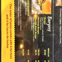 Taco Burger Daniel - Menu