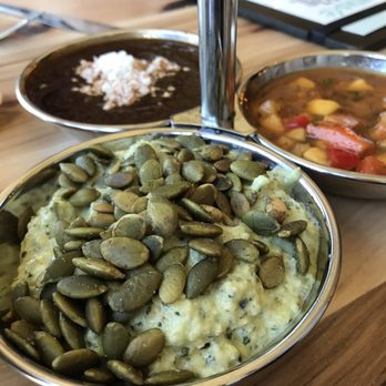 Local Lime | Rogers - Salsa trio. Front-zucchini, right-Caribbean mango, left-tres chiles - Mexican Near Me - Rogers, Arkansas
