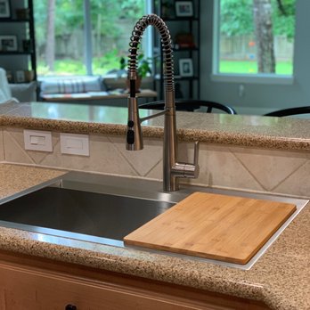 Plumbing and Drain Innovations - New sink. Note the clean lines on edges. No caulking mess - Plumbing Near Me - Spring, Texas Plumbing and Drain Innovations - New sink. Note the clean lines on edges. No caulking mess - Plumbing Near Me - Spring, Texas