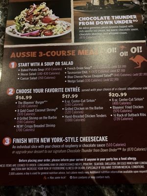 Menu photo 2 Outback Steakhouse Pompano Beach, FL Menu photo 2 Outback Steakhouse Pompano Beach, FL