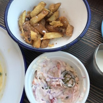 Mackerel Sky Seafood Bar - Jelapenos cole slaw N Chips - Seafood Near Me - Newlyn, CON Mackerel Sky Seafood Bar - Jelapenos cole slaw N Chips - Seafood Near Me - Newlyn, CON