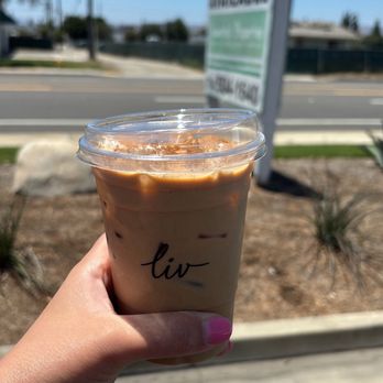 Liv Coffee - Decaf Spanish Iced Latte - Coffee & Tea Near Me - Chino, California Liv Coffee - Decaf Spanish Iced Latte - Coffee & Tea Near Me - Chino, California