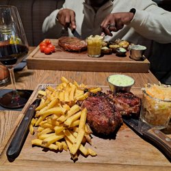Sport's Bar-B-Q - Rib eye stake. One of the servers recommended meals.