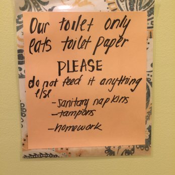 Pie and Plate Cafe - A good sense of humor- displayed in the WC - Desserts Near Me - Ambler, Pennsylvania Pie and Plate Cafe - A good sense of humor- displayed in the WC - Desserts Near Me - Ambler, Pennsylvania
