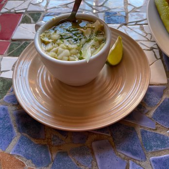 Cafe de Mesilla - Posole soup, onions, green chilies So Good - Cafes Near Me - Las Cruces, New Mexico