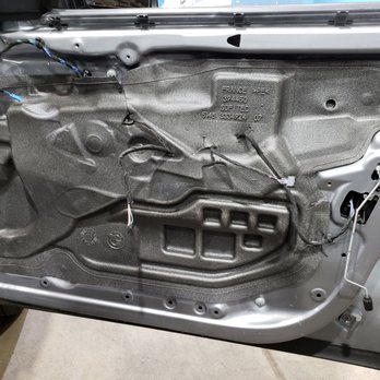 Korva World Class Collision - Damage to vapour barrier done by Korva Collision during repair to car door shell in 2017. Ignoring the damage they put the door together. - Body Shops Near Me - Vancouver, British Columbia