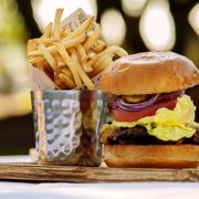 Photo of Park Chalet - San Francisco, CA, US. Chalet Burger & Fries!. Make a reservation.