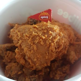 Jollibee - Spicy chicken bucket. You can see that they just sprinkle on some sort of spicy powder. - Fast Food Near Me - Scarborough, Alberta Jollibee - Spicy chicken bucket. You can see that they just sprinkle on some sort of spicy powder. - Fast Food Near Me - Scarborough, Alberta