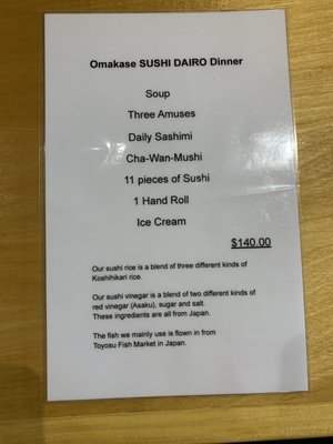 Menu photo 8 Omakase Sushi Dairo New York, NY Menu photo 8 Omakase Sushi Dairo New York, NY