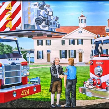 Firehouse Subs - Fairfax County Fire Rescue History - mural at Firehouse Subs Mount Vernon, VA - Fast Food Near Me - Alexandria, Virginia Firehouse Subs - Fairfax County Fire Rescue History - mural at Firehouse Subs Mount Vernon, VA - Fast Food Near Me - Alexandria, Virginia
