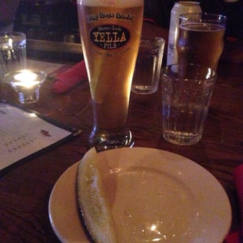 Red Cow 50th & France - Lonely blonde with a pickle - Burgers Near Me - Minneapolis, Minnesota