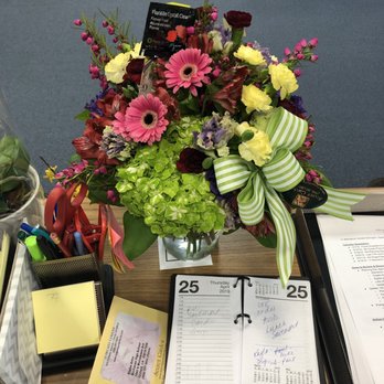 A Secret Garden - 1st arrangement delivered.  Enlarge to see brown edged flowers. - Florists Near Me - Clovis, California