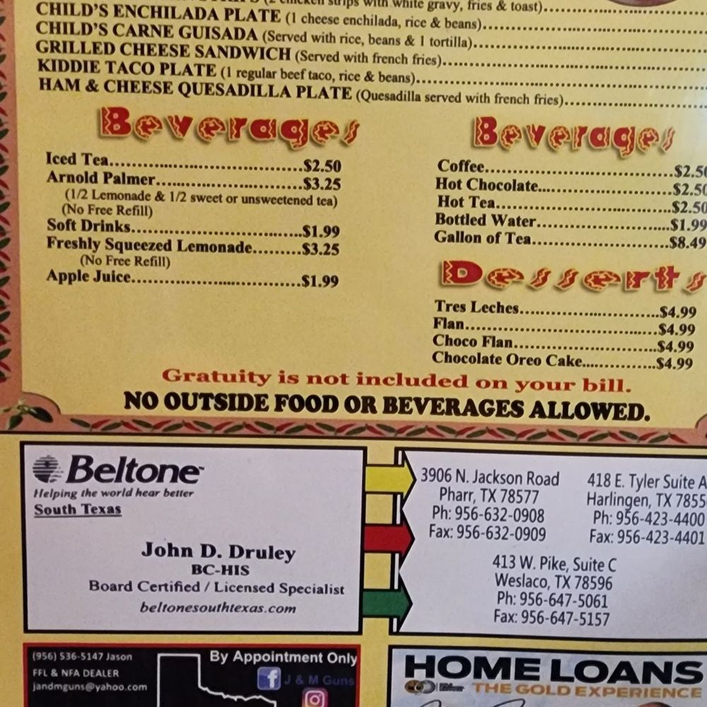 Las Vegas Restaurant - Menu as of 10.29.2022 - Mexican Near Me - Harlingen, Texas Las Vegas Restaurant - Menu as of 10.29.2022 - Mexican Near Me - Harlingen, Texas