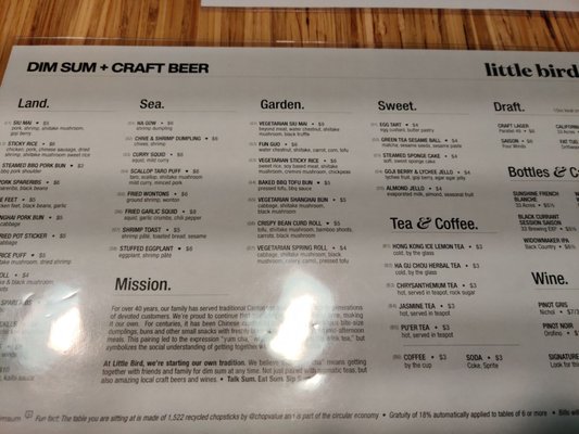 Menu photo 7 Little Bird Dim Sum Vancouver, BC