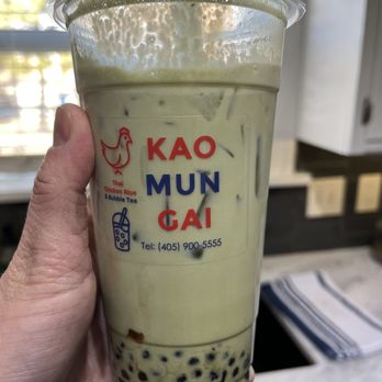 Kao Mun Gai - Matcha Lava with boba added. It's the perfect amount of sweetness and matcha. - Thai Near Me - Oklahoma City, Oklahoma Kao Mun Gai - Matcha Lava with boba added. It's the perfect amount of sweetness and matcha. - Thai Near Me - Oklahoma City, Oklahoma