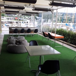 Mud Bar & Restaurant - Terrace dining area, with great views and beanbags!
