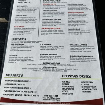 Morro Grill - Burger menu. - American Near Me - Morro Bay, California