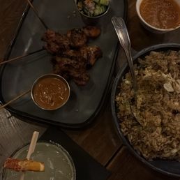 Chicken Satay (4), Short Rib Fried Rice Chicken Satay (4), Short Rib Fried Rice