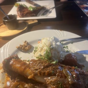 La Vaca Steakhouse - Leg of Lamb special. Wife's Entrana in background. - Steakhouses Near Me - Provo, Utah