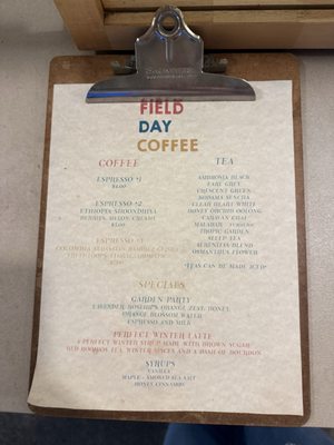 Menu photo 1 Field Day Coffee San Luis Obispo, CA