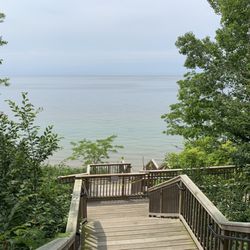 West Side County Park - ADA accessible ramp and stairs leading down to beach...