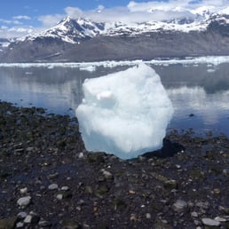 This ice chunk looked like a pebble from the sky, but once on the beach, it was taller than I was.