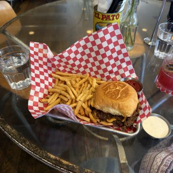 AhbA - AhbA burger and fries (with a side of ranch dressing made in house) - Breakfast & Brunch Near Me - Costa Mesa, California