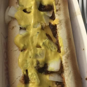 Sonic Drive-In - Suppose to be a Chili Cheese Coney w/ light mustard but always get them looking like this. Disgusting. - Burgers Near Me - Brownwood, Texas Sonic Drive-In - Suppose to be a Chili Cheese Coney w/ light mustard but always get them looking like this. Disgusting. - Burgers Near Me - Brownwood, Texas