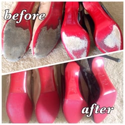 David's Instant Shoe Repair - Before and after of my Louboutins