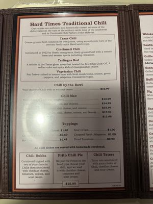Menu photo 2 Hard Times Cafe Alexandria, VA