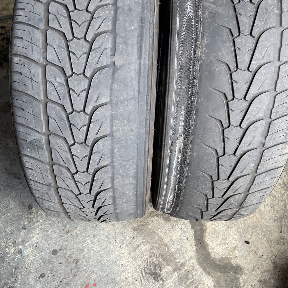 Worn tires