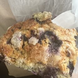 Lattof Farmhouse Kitchen - Close up of blueberry muffin