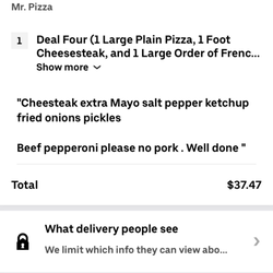 Mister Pizza And Shawarma - Please learn to use your system and read .