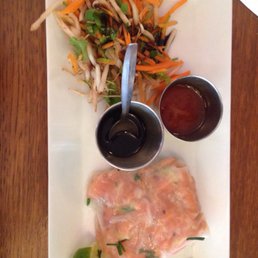 Salmon tartare in rice paper