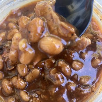 Hoodidya BBQ - Side of beans- tender brisket in it! - Barbeque Near Me - Redlands, California