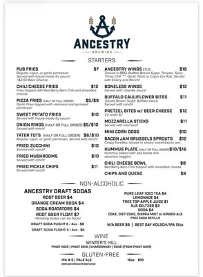 Menu photo 3 Ancestry Brewing Tualatin, OR