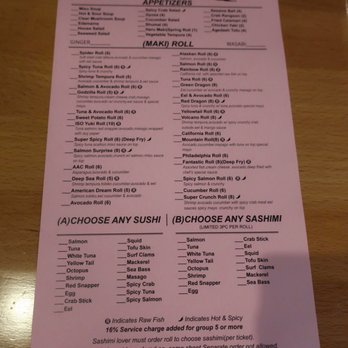 Sushi Grove - AYCE dinner menu, circa June 2021. - Sushi Bars Near Me - Buffalo Grove, Illinois Sushi Grove - AYCE dinner menu, circa June 2021. - Sushi Bars Near Me - Buffalo Grove, Illinois