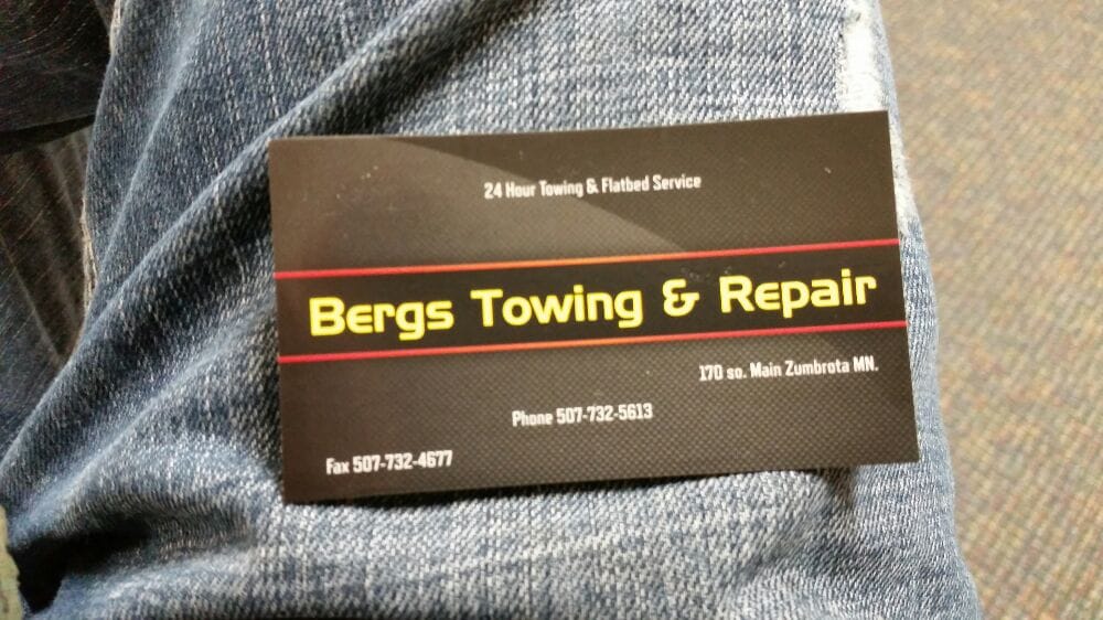 BERG’S TOWING & REPAIR Updated October 2024 170 S Main St, Zumbrota