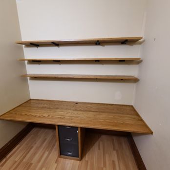 LH Paint and Design - Built in desk and shelves with a modified aluminum file cabinet. - Painters Near Me - Chicago, Illinois