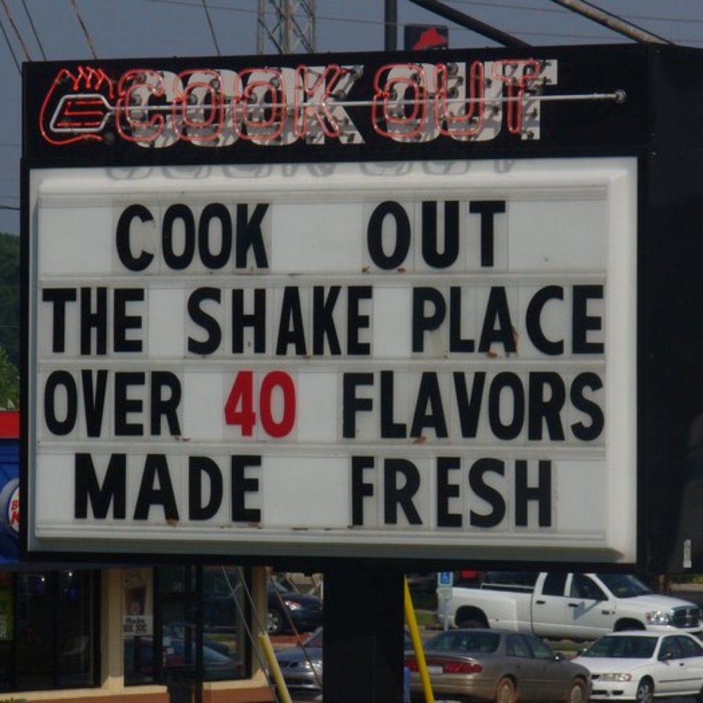 Cook Out - Shakes are big on Hot days.... - Fast Food Near Me - Salisbury, North Carolina Cook Out - Shakes are big on Hot days.... - Fast Food Near Me - Salisbury, North Carolina