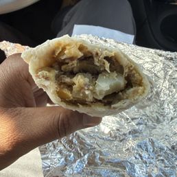 Steak breakfast burrito