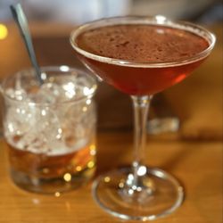 The Charred Oak Tavern - Supposed to be a Paper Plane--was really a Manhattan.