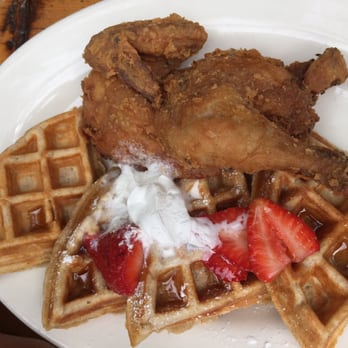 Rustik Tavern - Chicken & Waffles, boyfriend liked it but proportion was too small for him. I told him it's all about preparation & appearance. - American Near Me - Brooklyn, New York Rustik Tavern - Chicken & Waffles, boyfriend liked it but proportion was too small for him. I told him it's all about preparation & appearance. - American Near Me - Brooklyn, New York