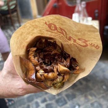 Eating Europe - Fried artichoke at da Enzo's - Food Tours Near Me - Rome, RM