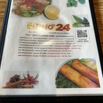 Pho 24 - Menu - Part 1 of 7. - Vietnamese Near Me - Atlanta, Georgia Pho 24 - Menu - Part 1 of 7. - Vietnamese Near Me - Atlanta, Georgia